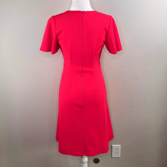 Maggy London Pink Twist Flutter Sleeve Surplice Fit & Flare Mini Dress 2 NWOT - Picture 13 of 13